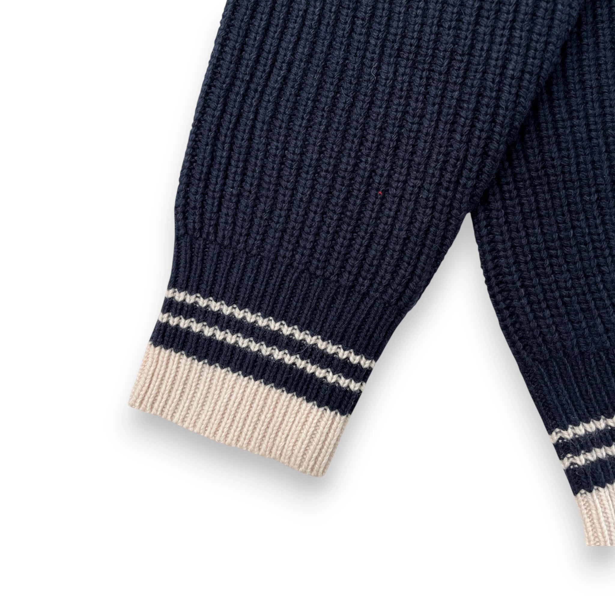 AMI PARIS RIBBED V-NECK SWEATER "Navy Blue'