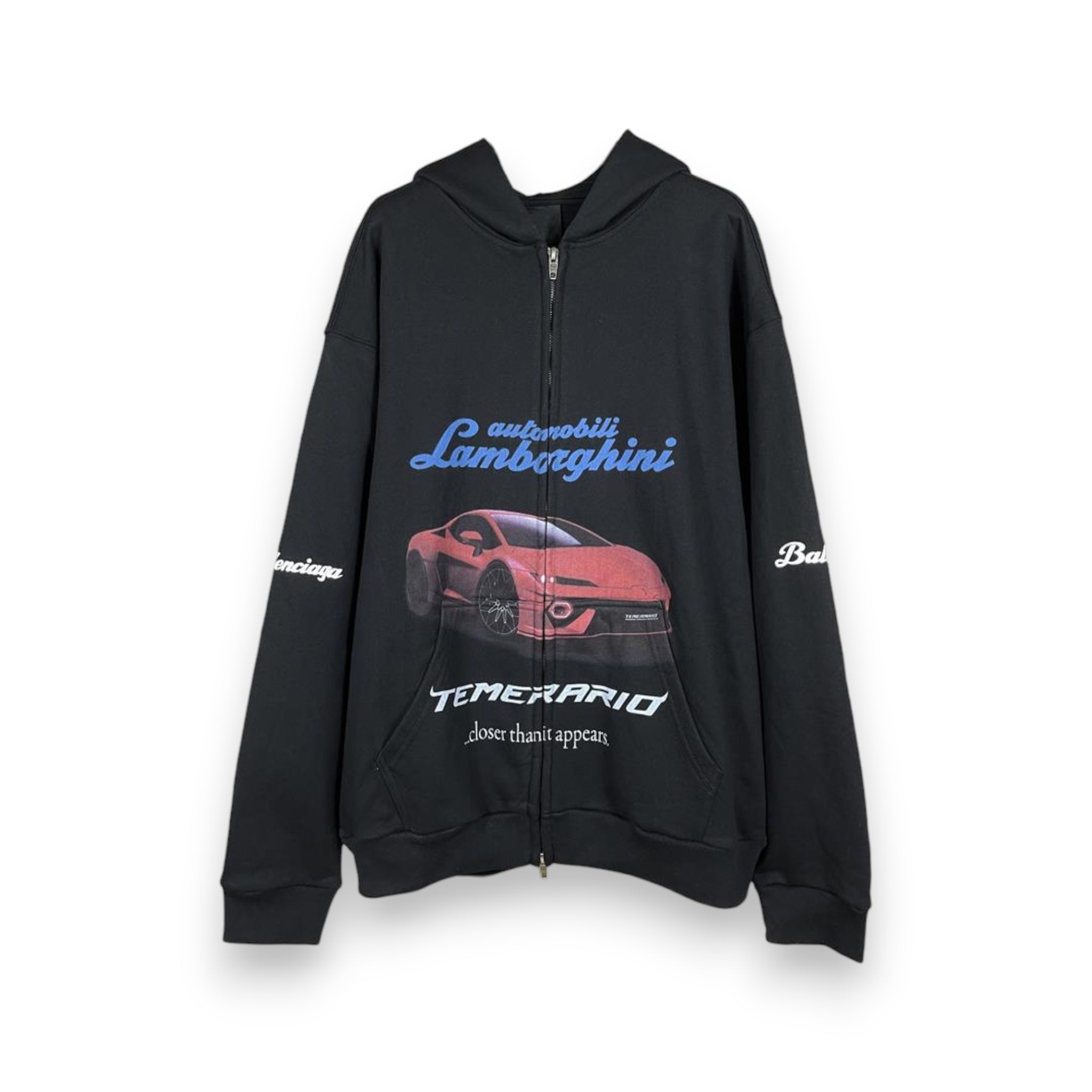BALENCIAGA x AUTOMOBILI LAMBORGHINI ZIP-UP HOODIE 'Black'