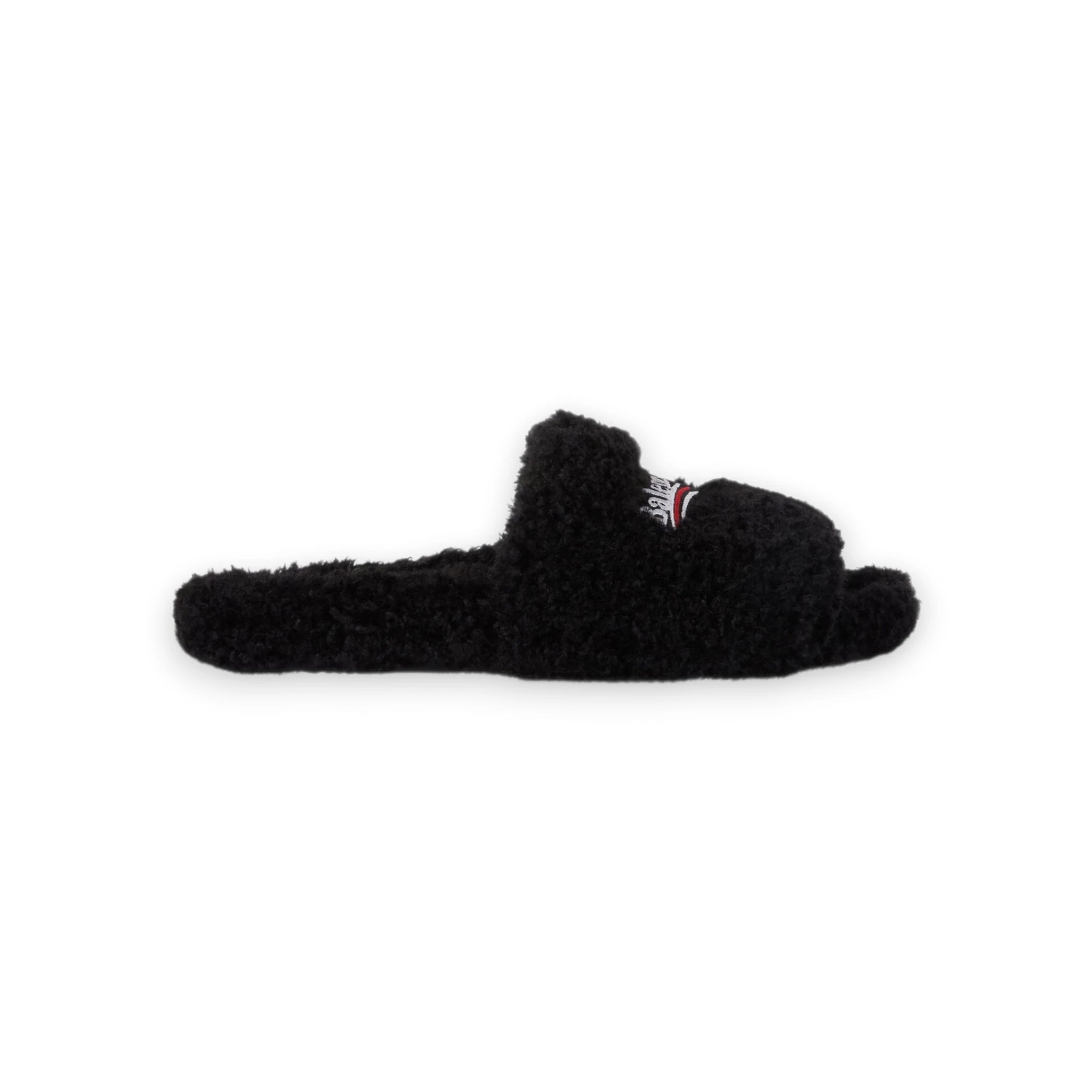 BALENCIAGA FURRY OPEN MULE 'Black'