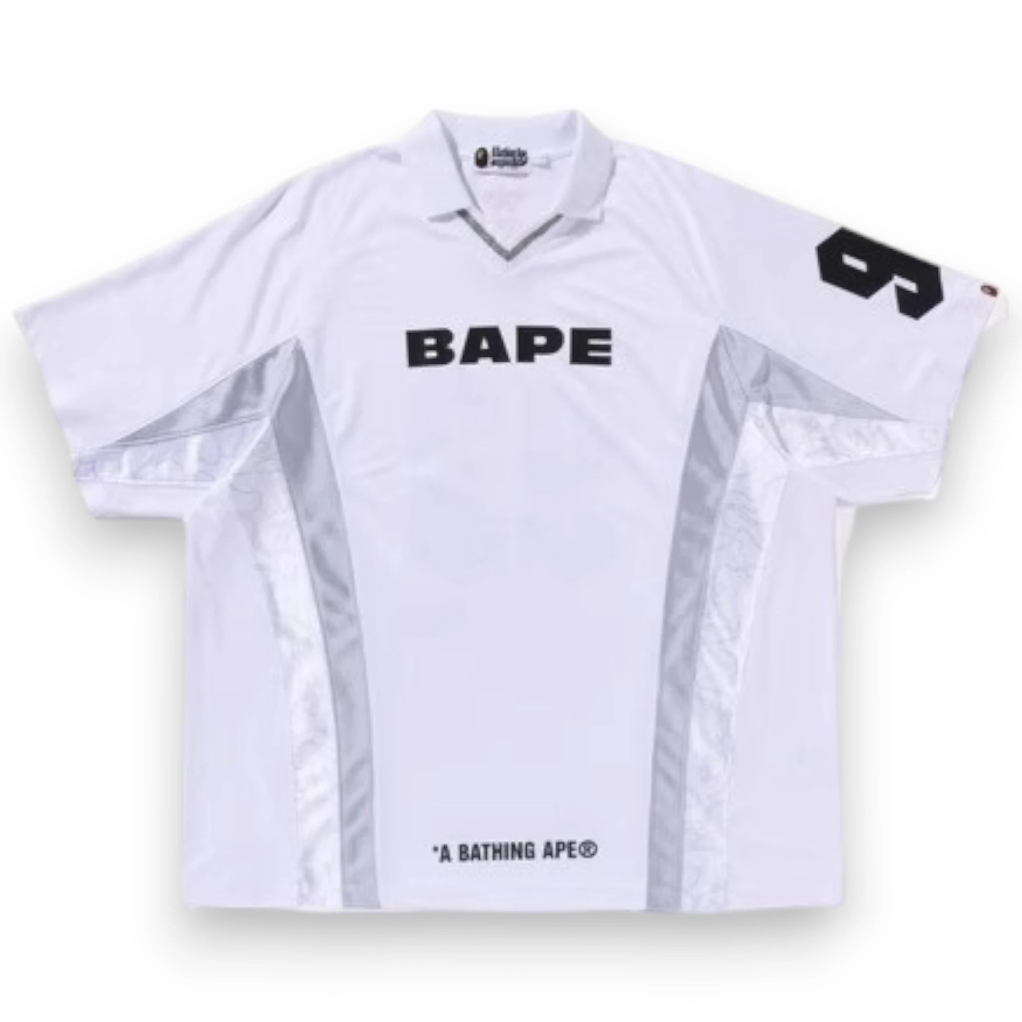 BAPE MULTI LOGO RELAXED FIT SOCCER JERSEY
