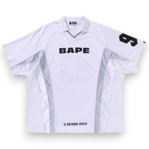 BAPE MULTI LOGO RELAXED FIT SOCCER JERSEY