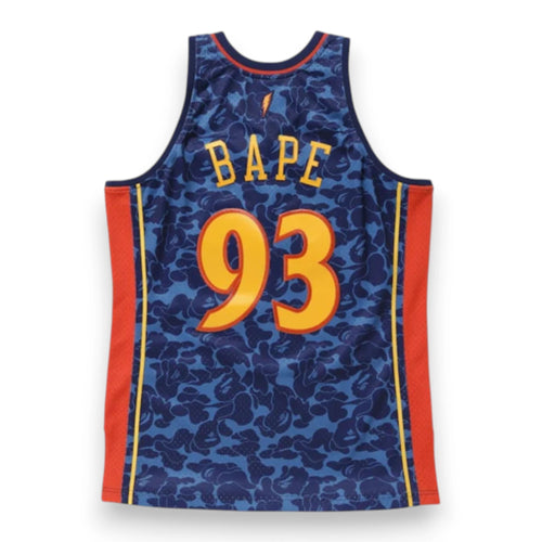 BAPE x MITCHELL & NESS WARRIORS ABC BASKETBALL AUTHENTIC JERSEY