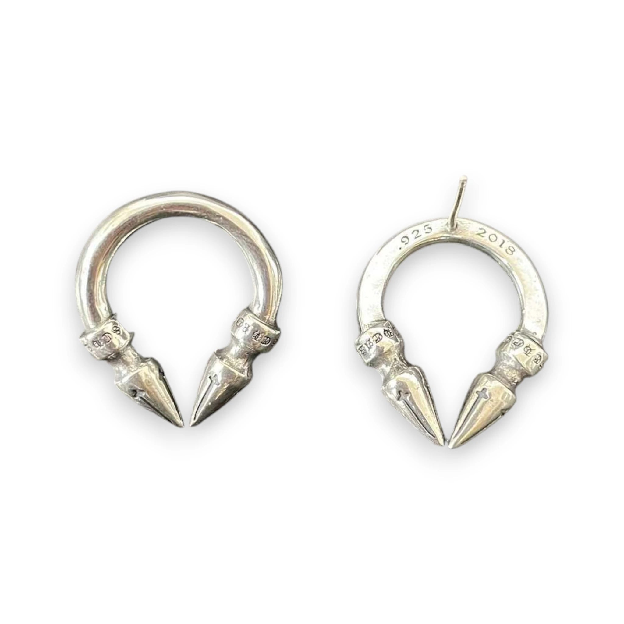 CHROME HEARTS DOUBLE SPIKE EARRINGS