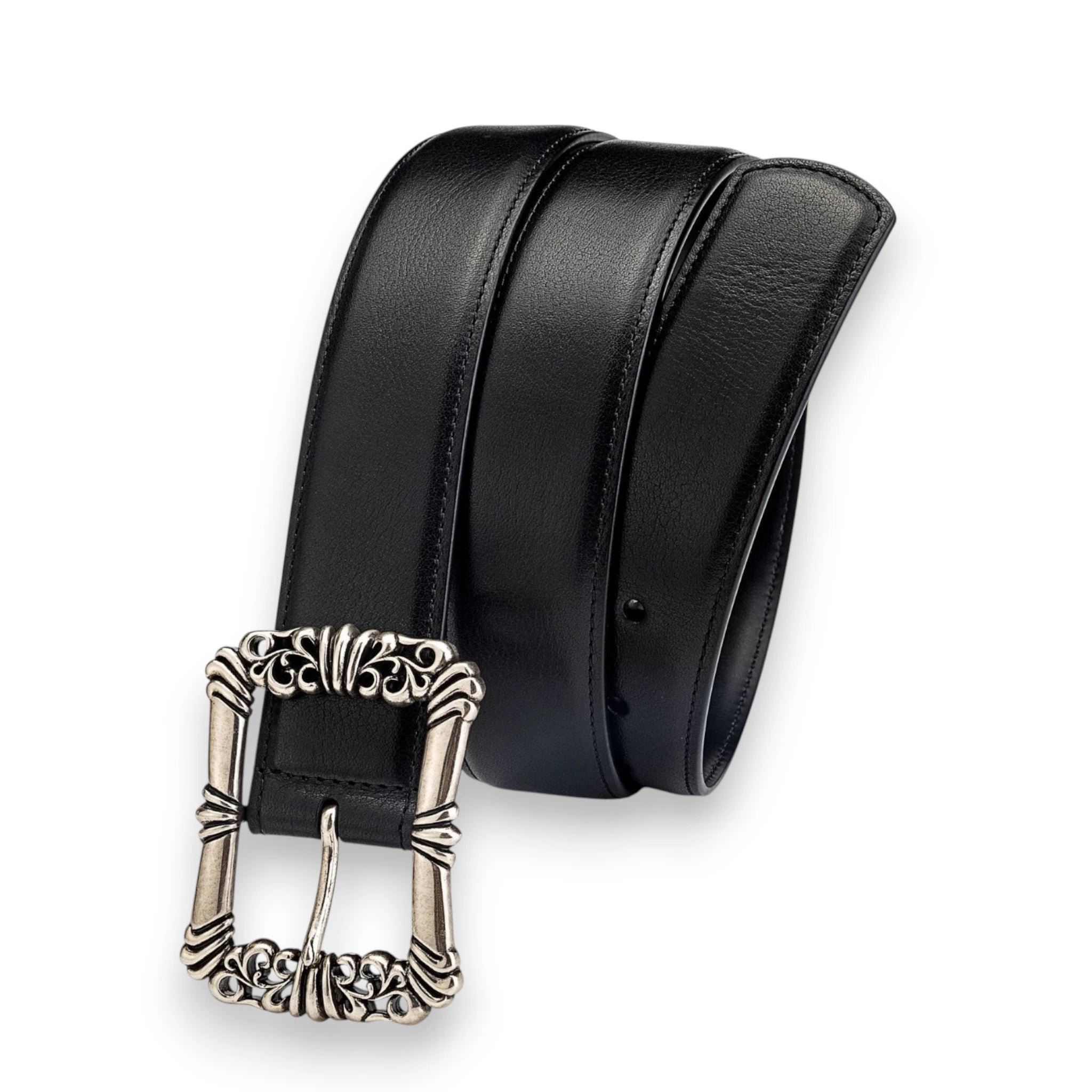CHROME HEARTS OTJ FILIGREE LEATHER BELT