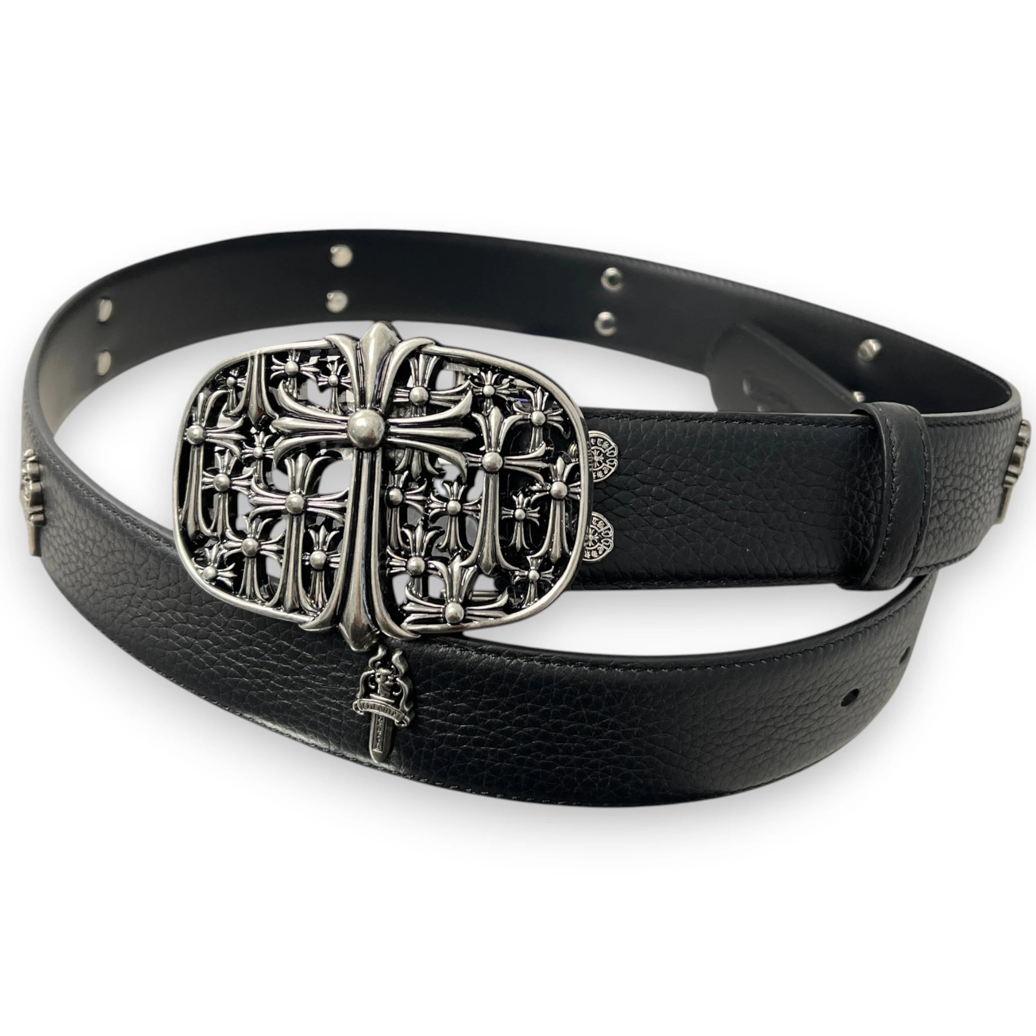 CHROME HEARTS CEMETERY CROSS BUCKLE BELT