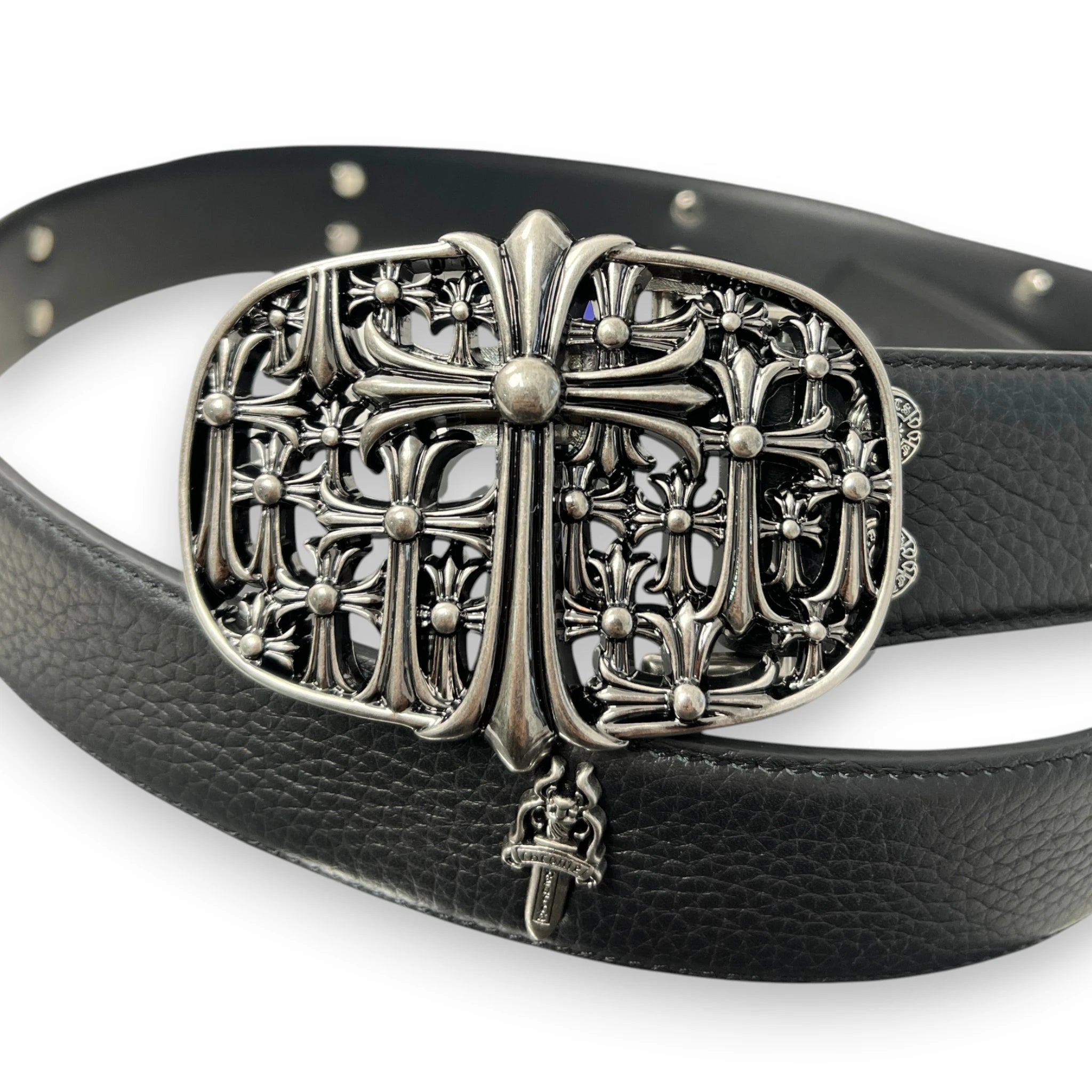 CHROME HEARTS CEMETERY CROSS BUCKLE BELT