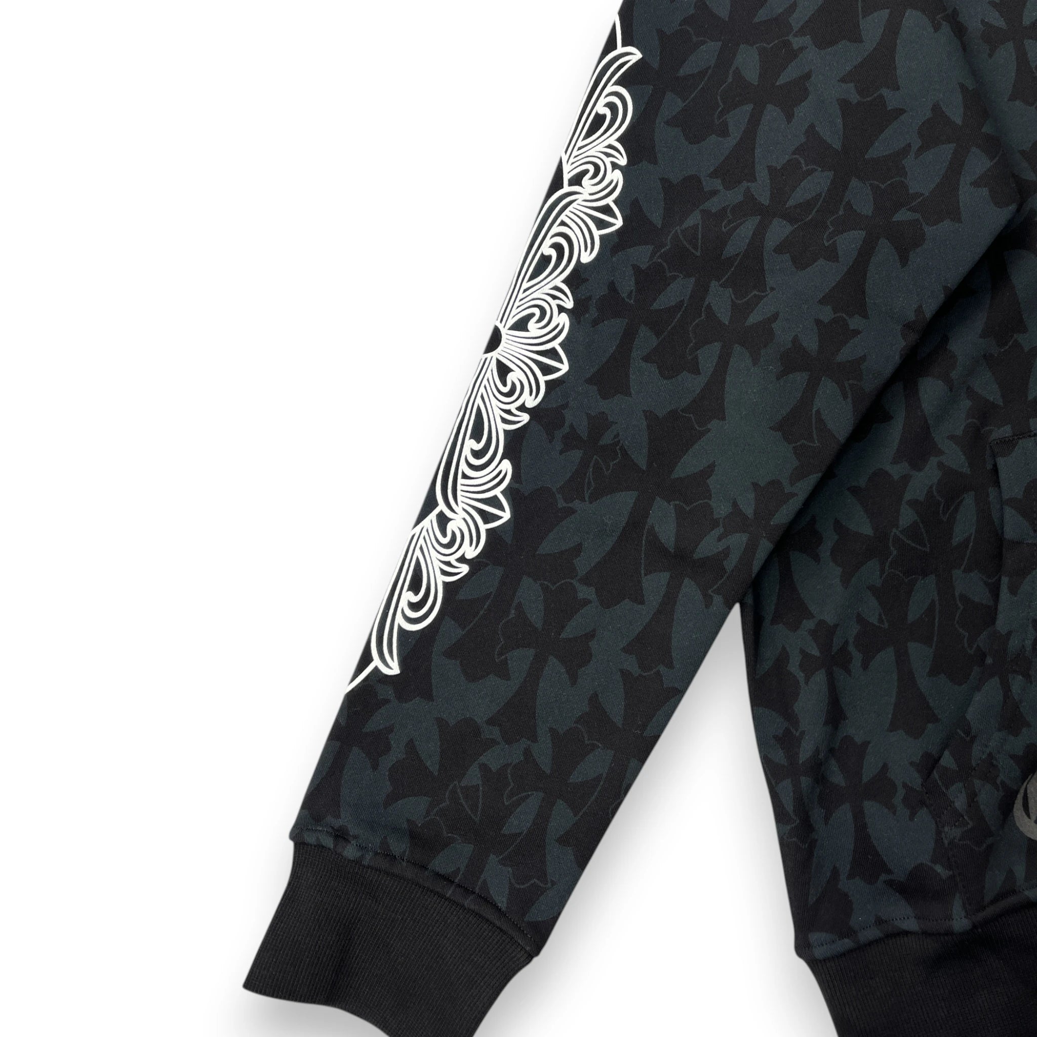 CHROME HEARTS CEMETERY CROSS MONOGRAM ZIP-UP HOODIE