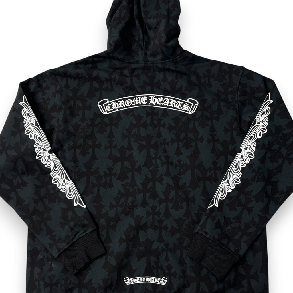 CHROME HEARTS CEMETERY CROSS MONOGRAM ZIP-UP HOODIE