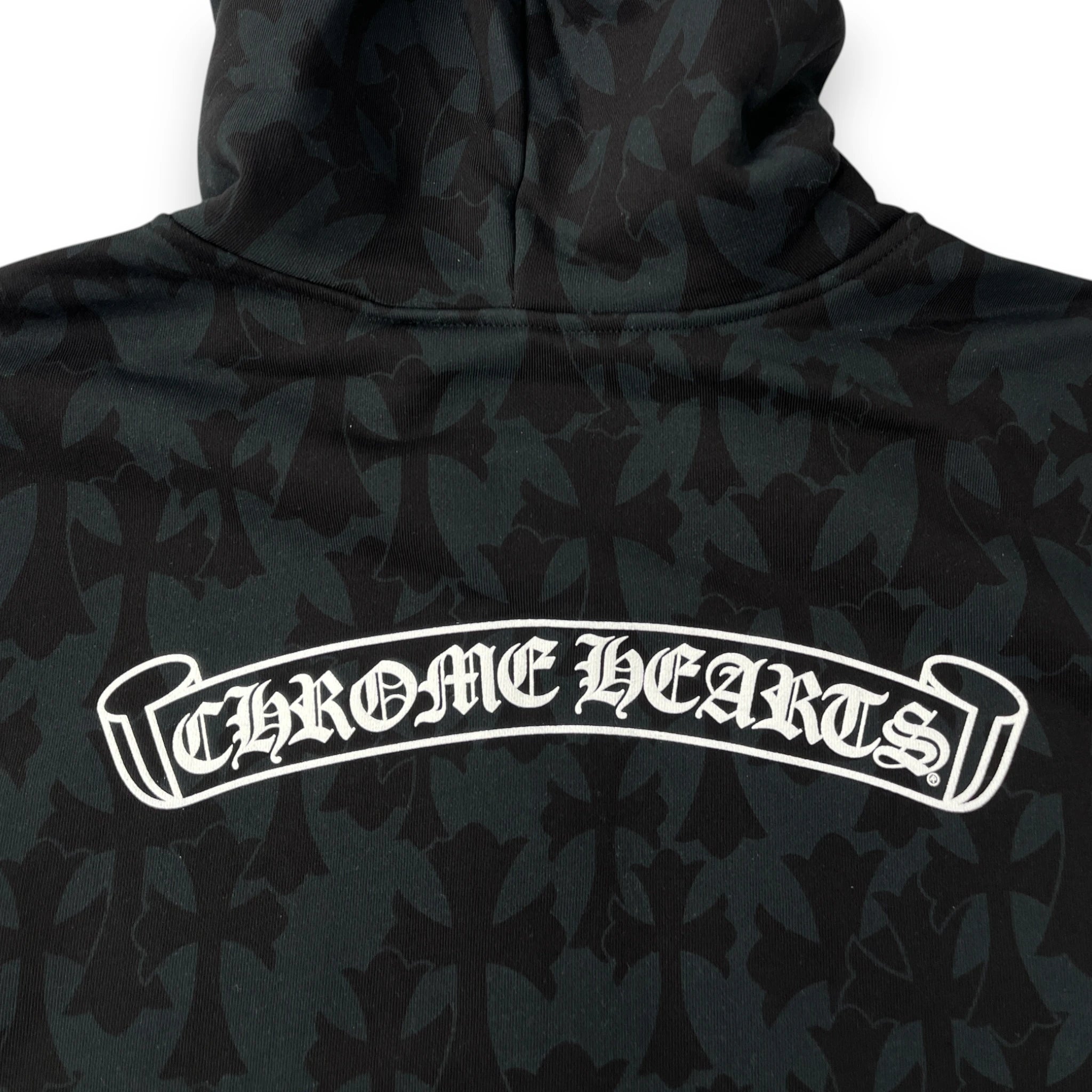 CHROME HEARTS CEMETERY CROSS MONOGRAM ZIP-UP HOODIE