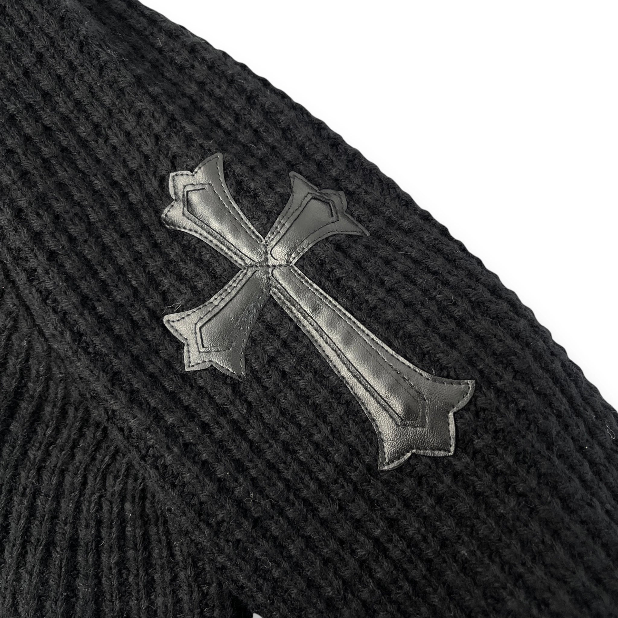 CHROME HEARTS WAFFLE THERMAL CROSS PATCH SWEATER
