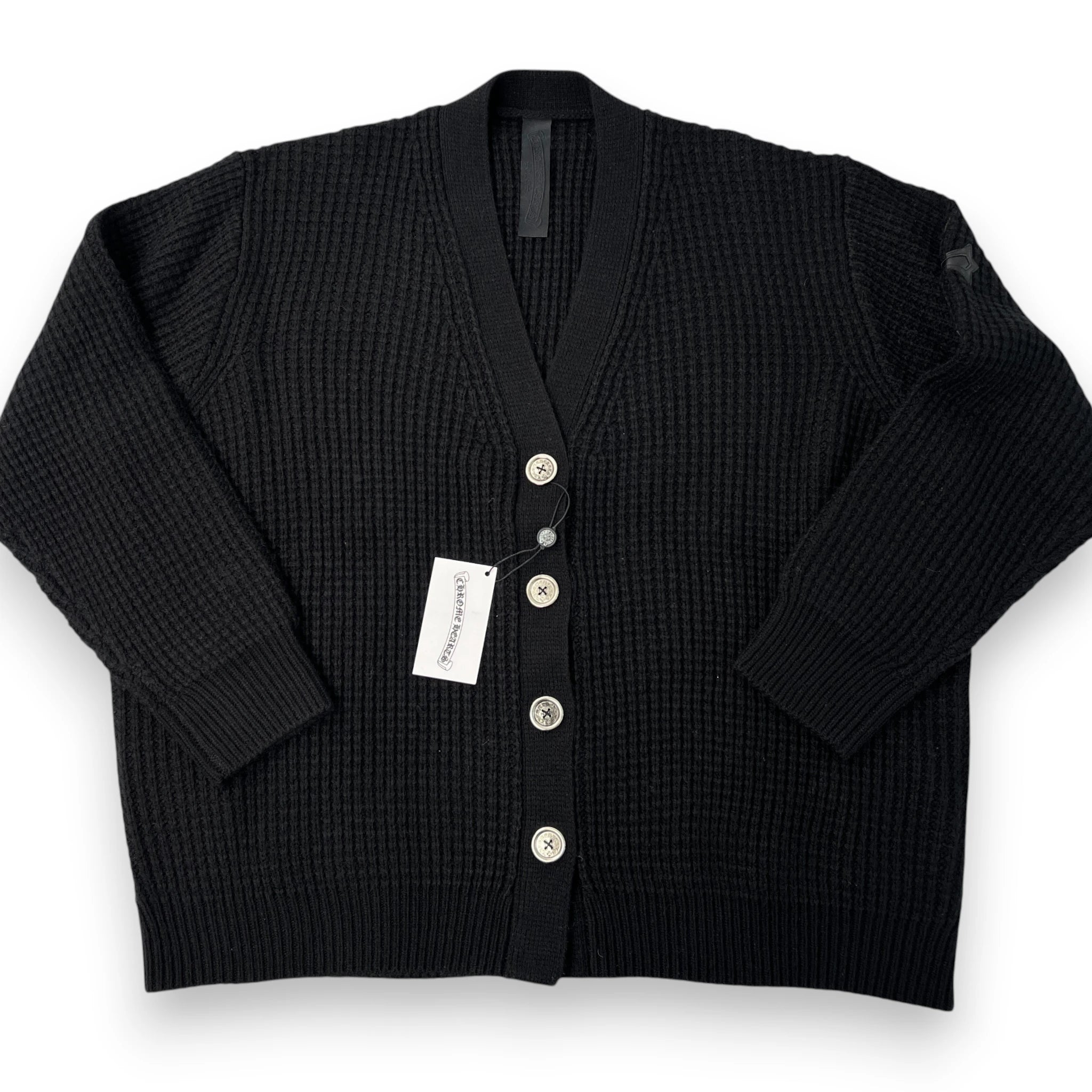 CHROME HEARTS WAFFLE THERMAL CROSS PATCH SWEATER