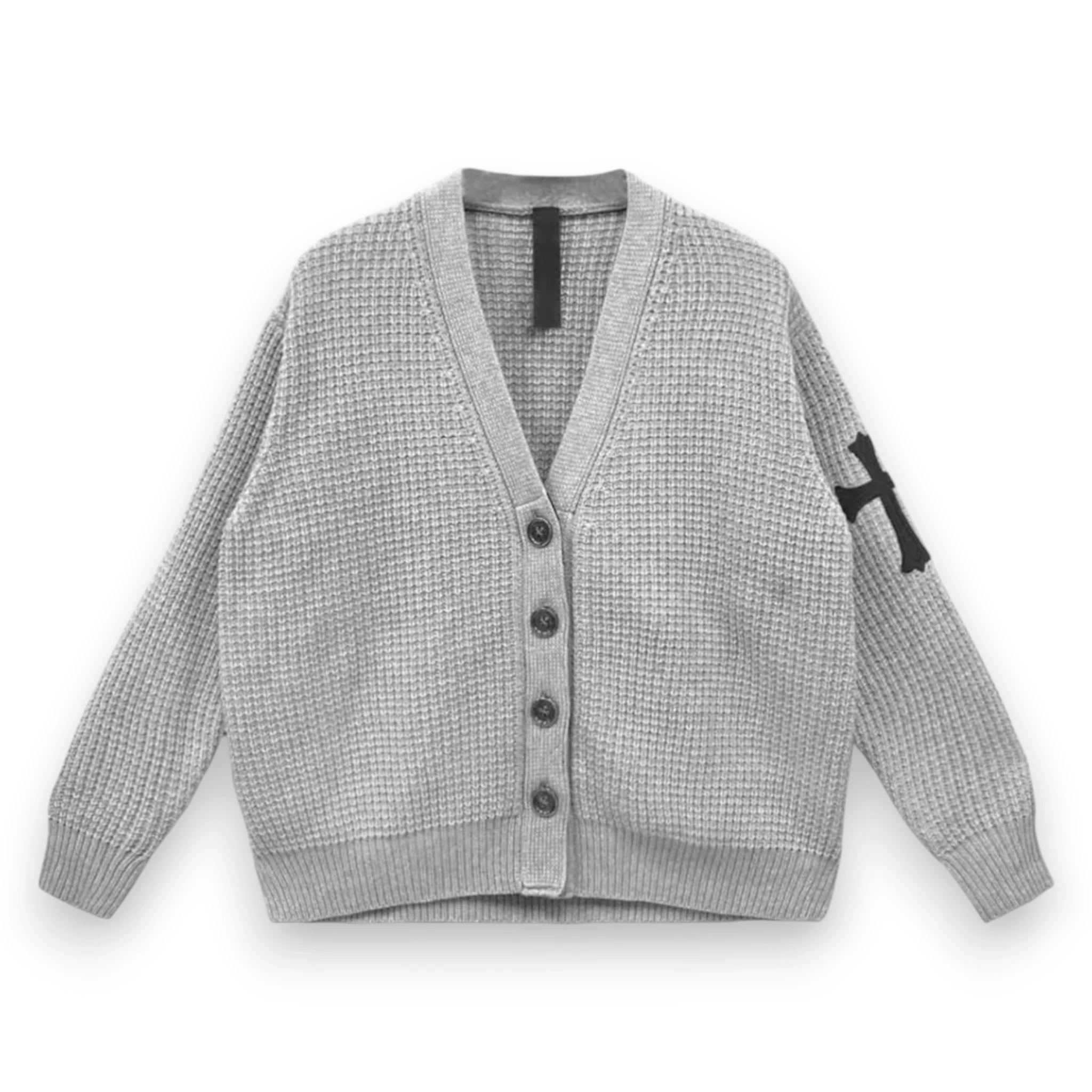 CHROME HEARTS WAFFLE THERMAL CROSS PATCH SWEATER
