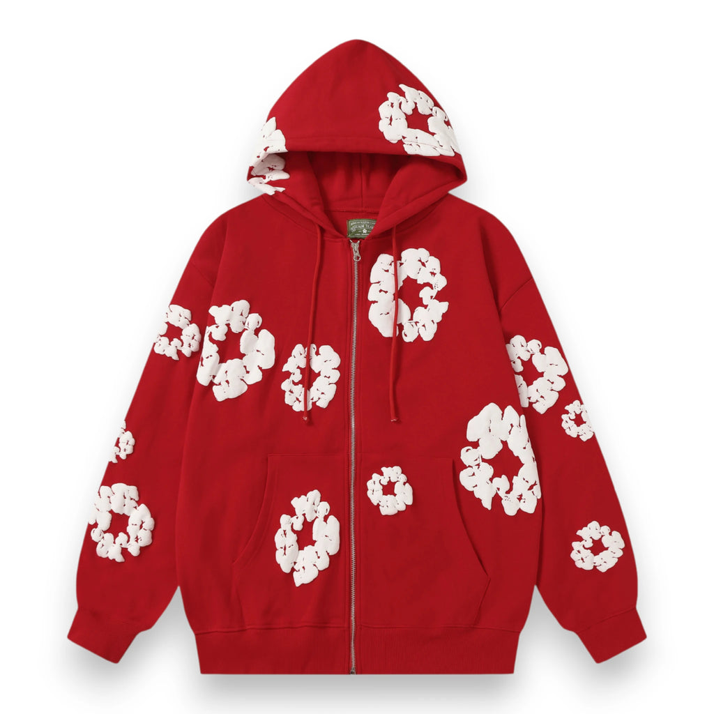 COTTON WREATH ZIP HOODIE