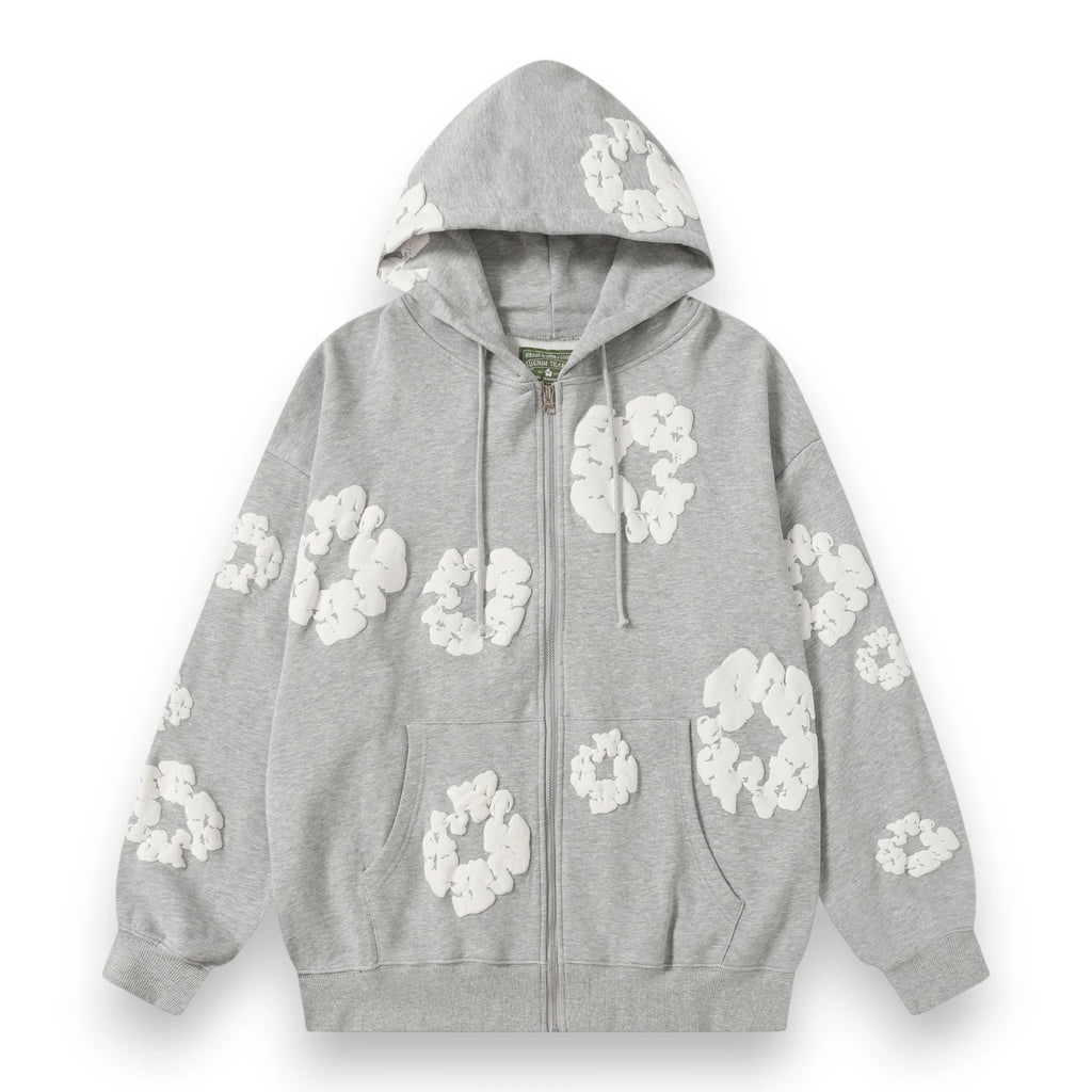 COTTON WREATH ZIP HOODIE