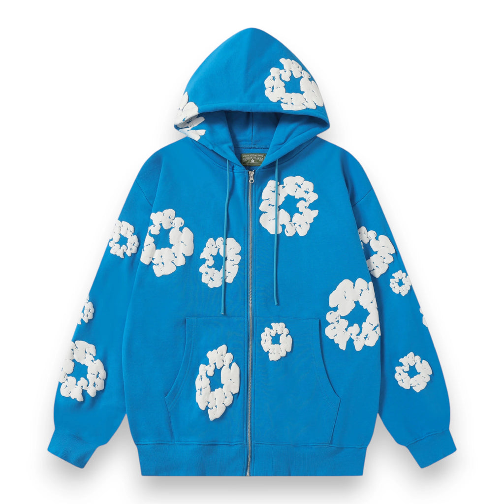 COTTON WREATH ZIP HOODIE