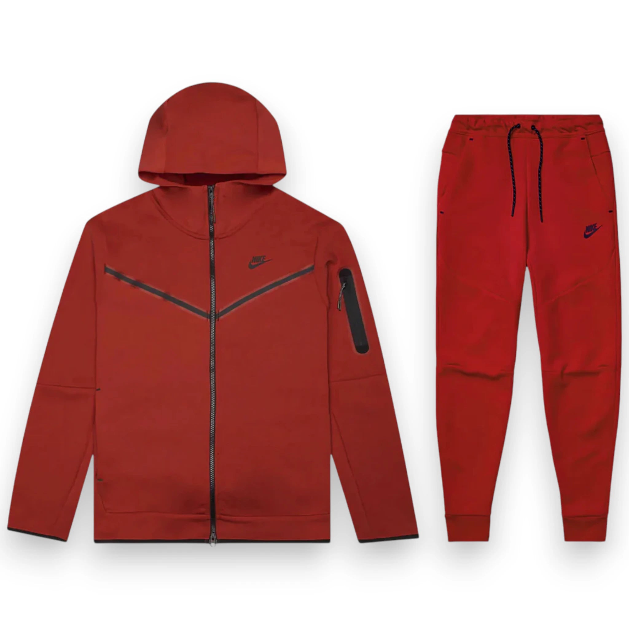 NIKE TECH FULL ZIP SET 'Gym Red/Black'