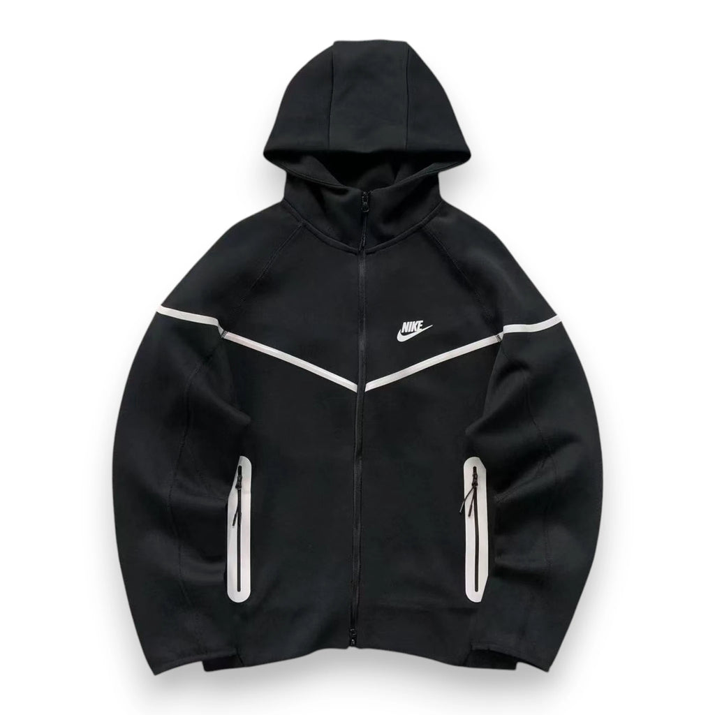 NIKE TECH FULL ZIP REFLECTIVE SET 'Black/Bemis Silver'