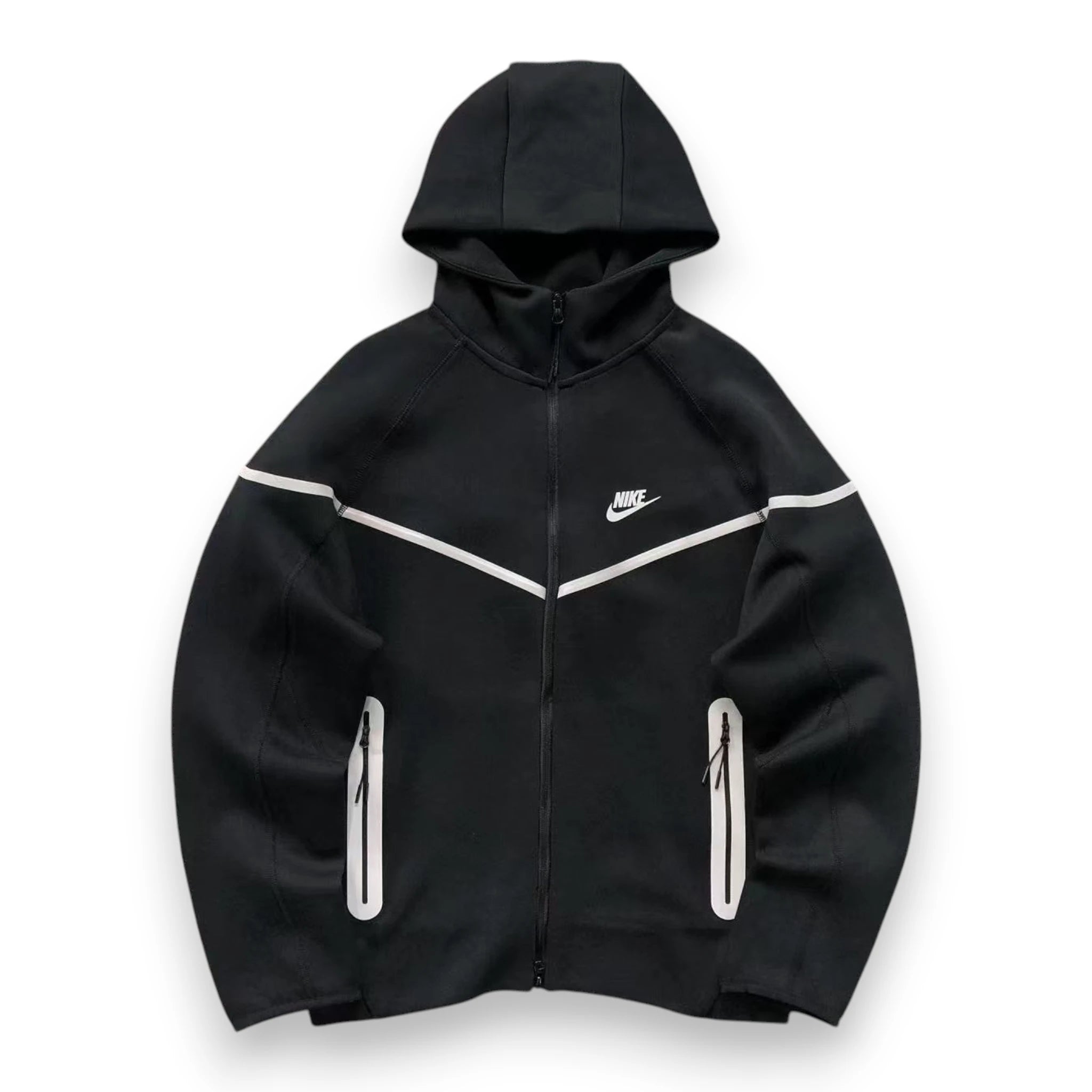 NIKE TECH FULL ZIP REFLECTIVE SET 'Black/Bemis Silver'