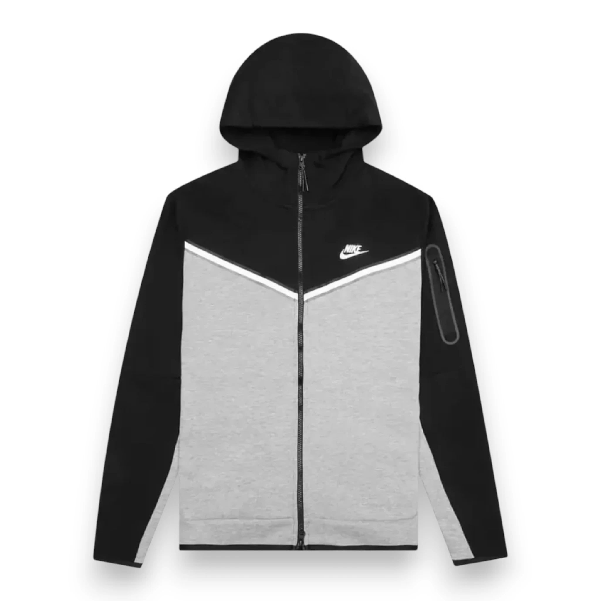 NIKE TECH FULL ZIP SET 'Black/Dark Grey Heather/White'
