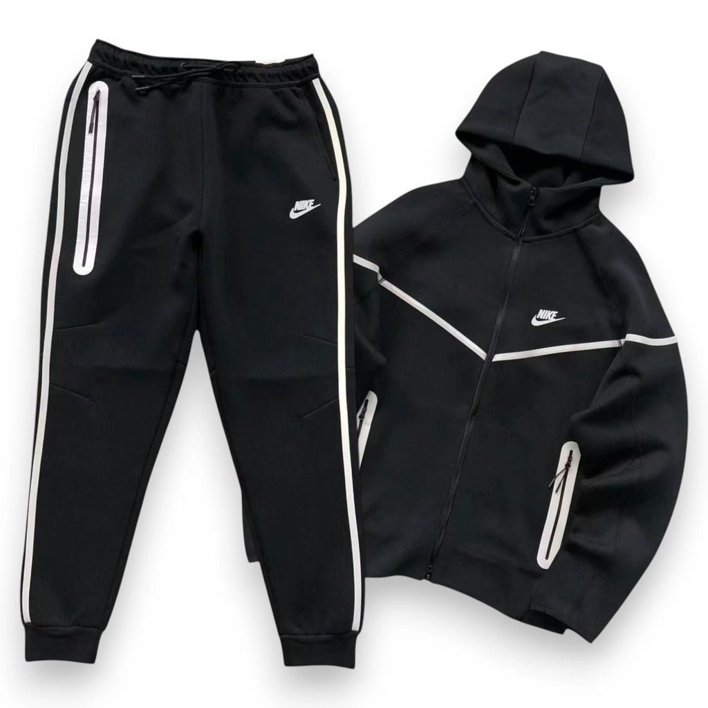 NIKE TECH FULL ZIP REFLECTIVE SET 'Black/Bemis Silver'