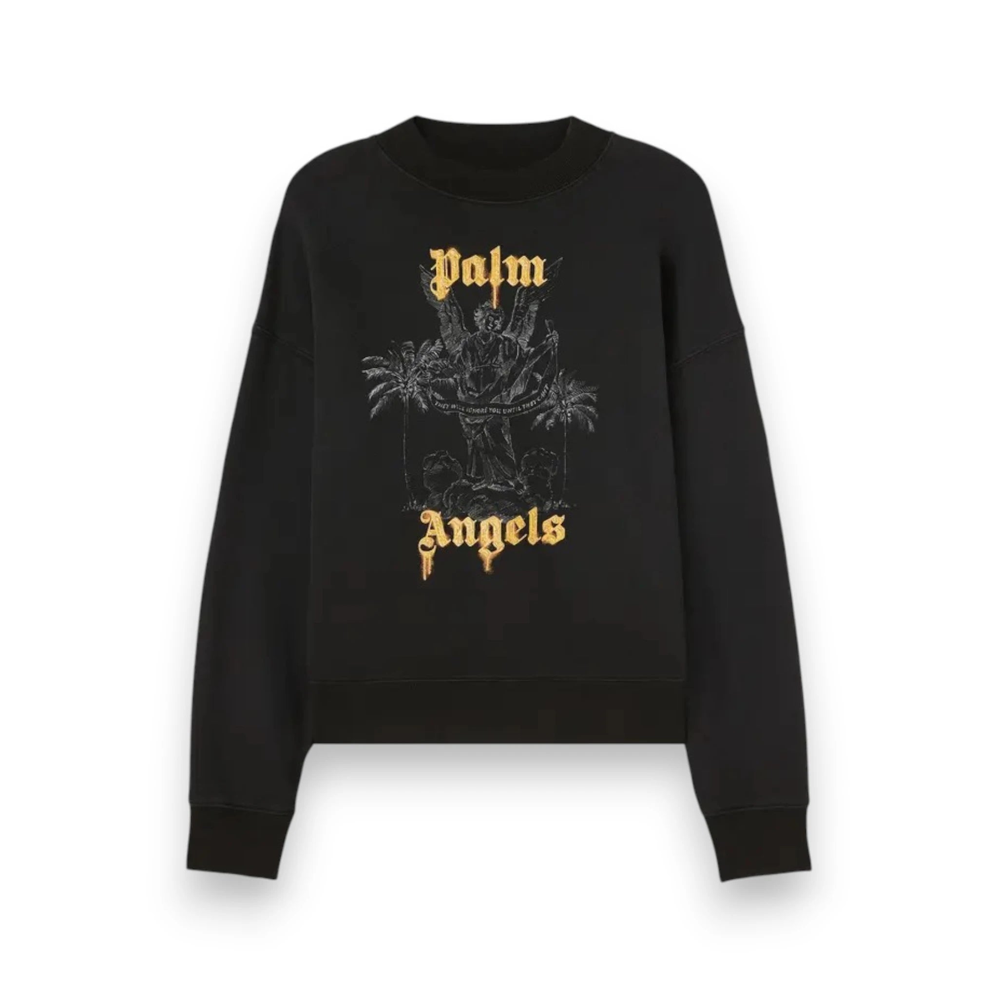 PALM ANGELS PALMS PENCIL CREW SWEATSHIRT 'Black/Light Orange'