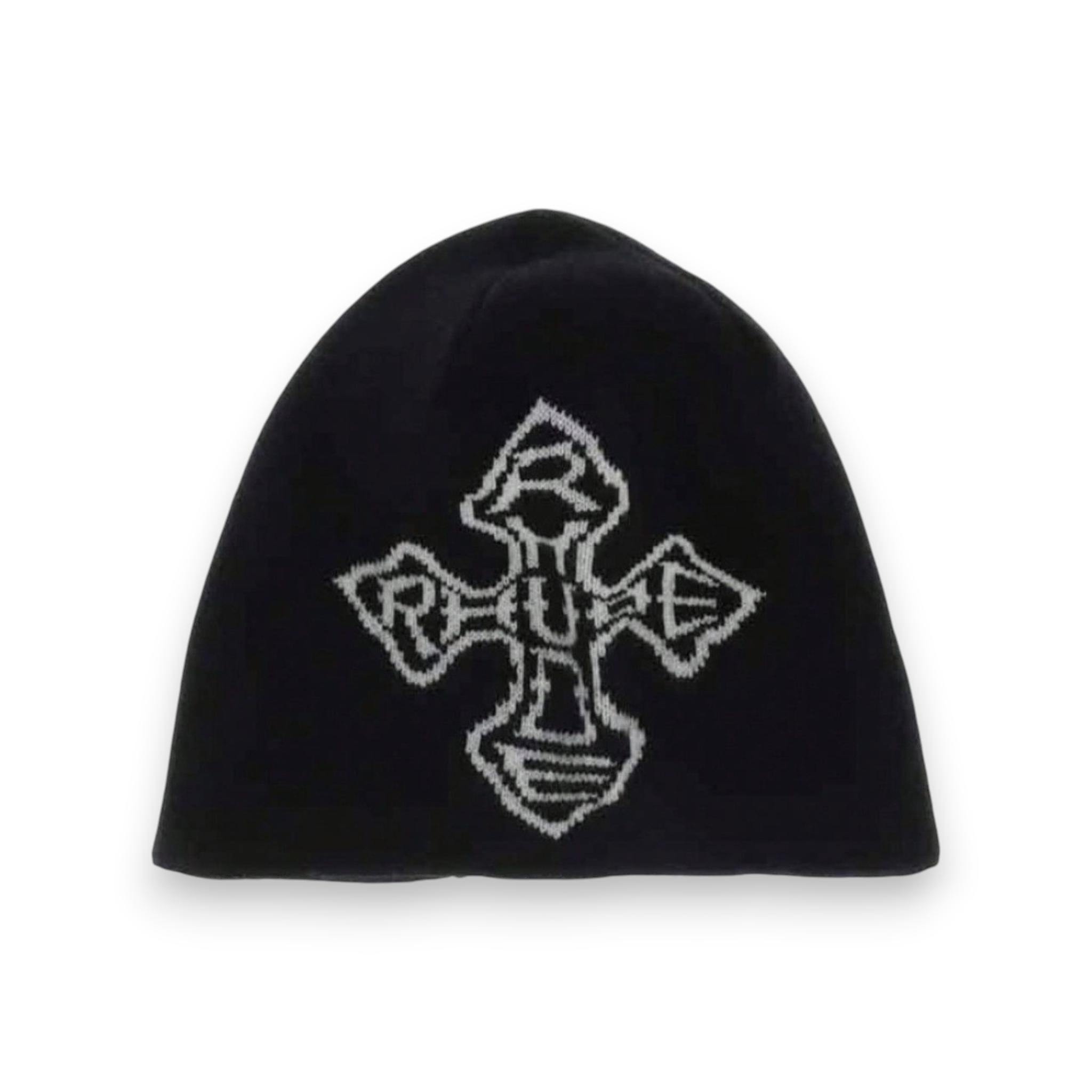 RHUDE CROSS LOGO KNITTED BEANIE