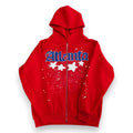 SP5DER ATLANTA ZIP UP HOODIE 'Red'