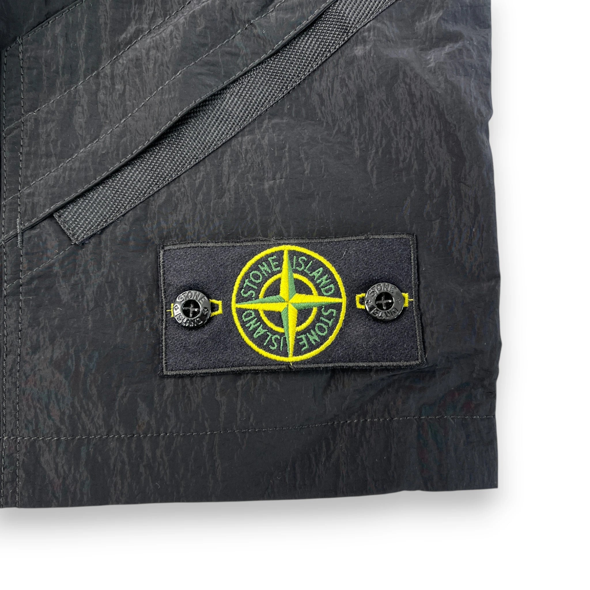STONE ISLAND BLACK ELASTIC NYLON SHORTS