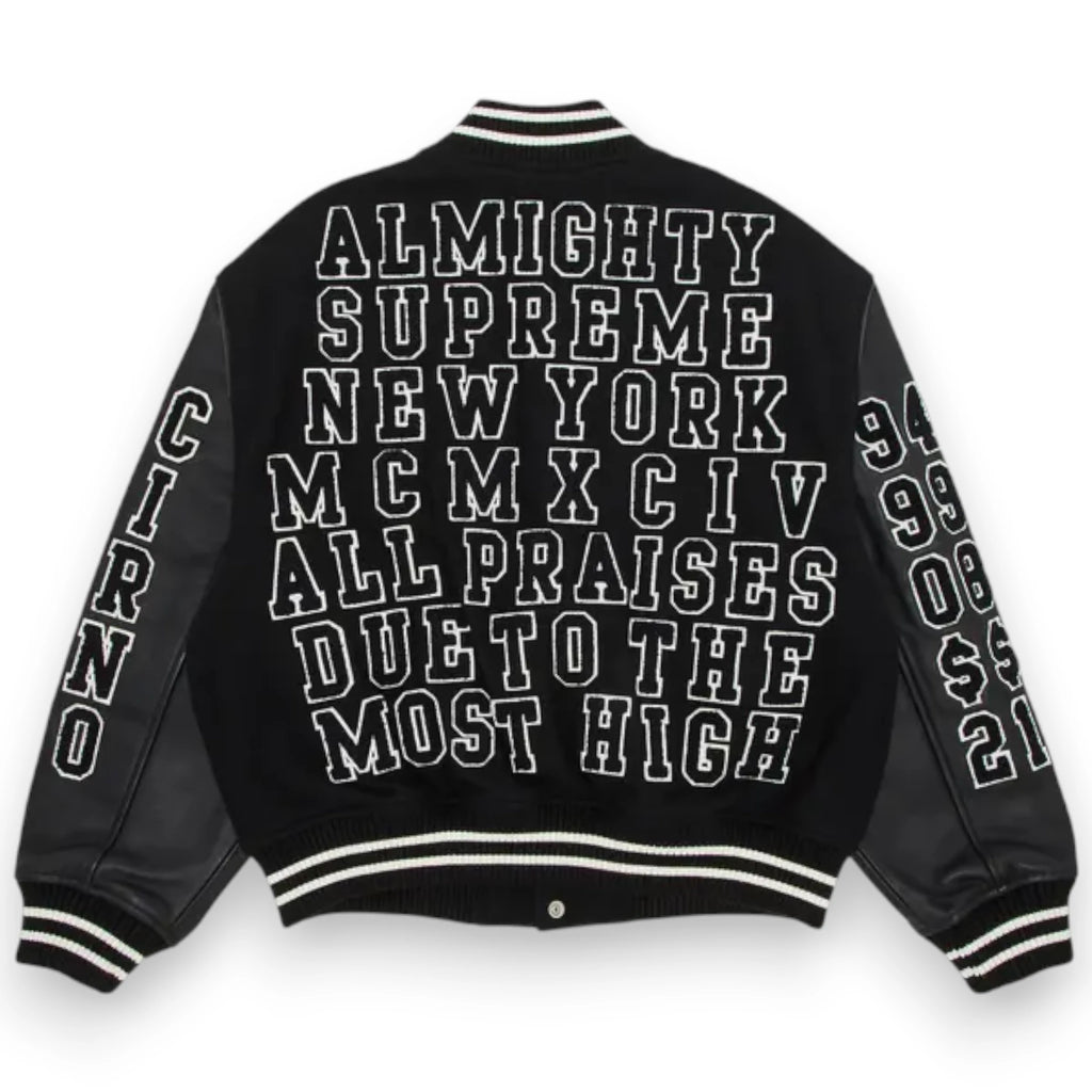 SUPREME PRAISES VARSITY JACKET