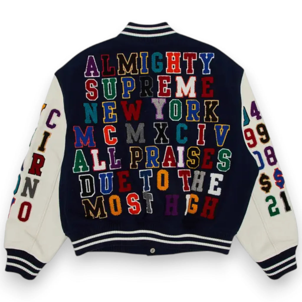 SUPREME PRAISES VARSITY JACKET