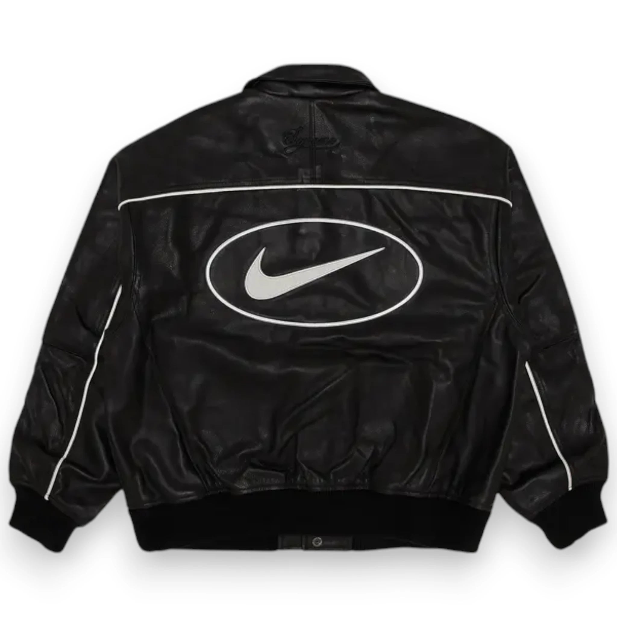 SUPREME x NIKE LEATHER VARSITY JACKET 'Black'