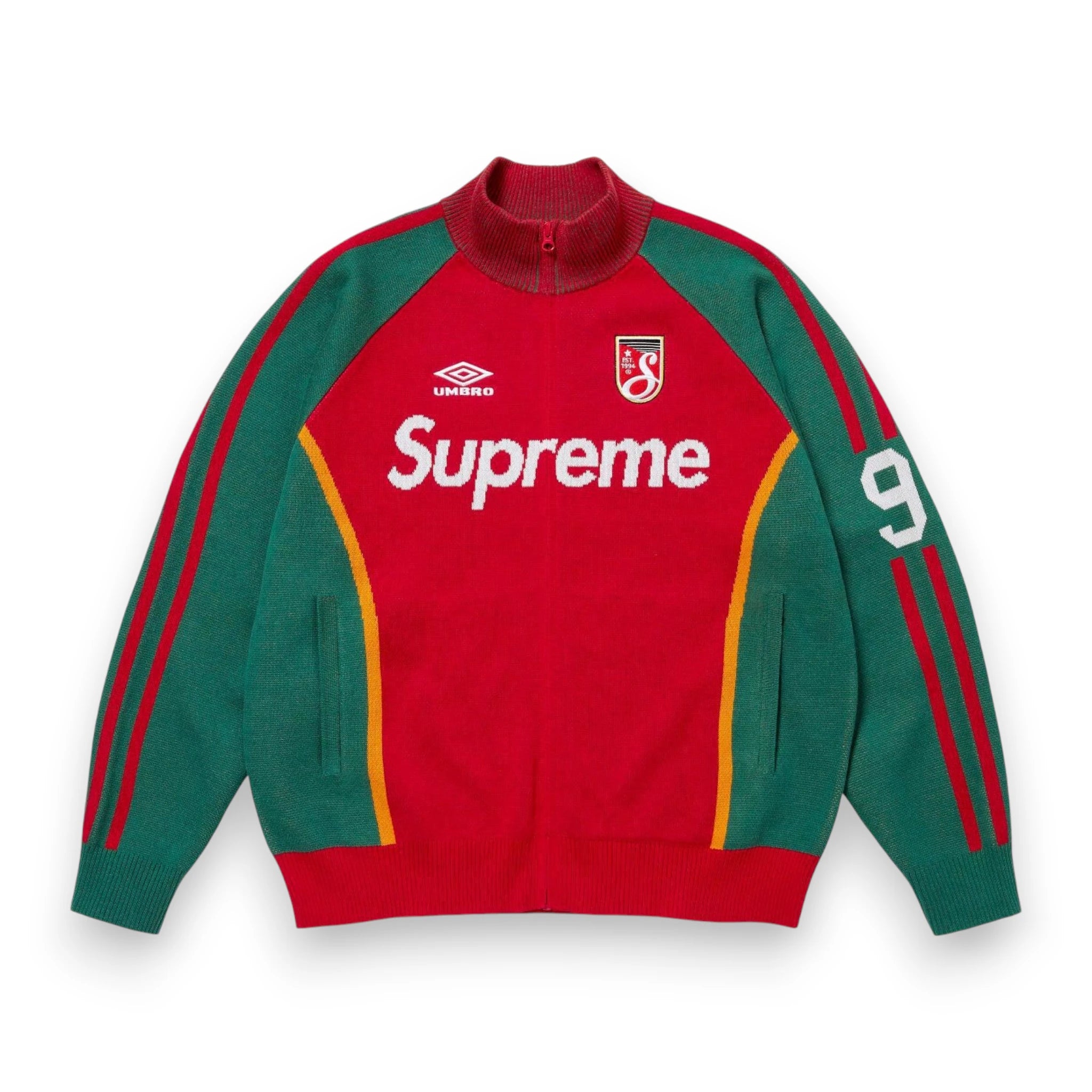 SUPREME x UMBRO ZIP UP SWEATER BLACK