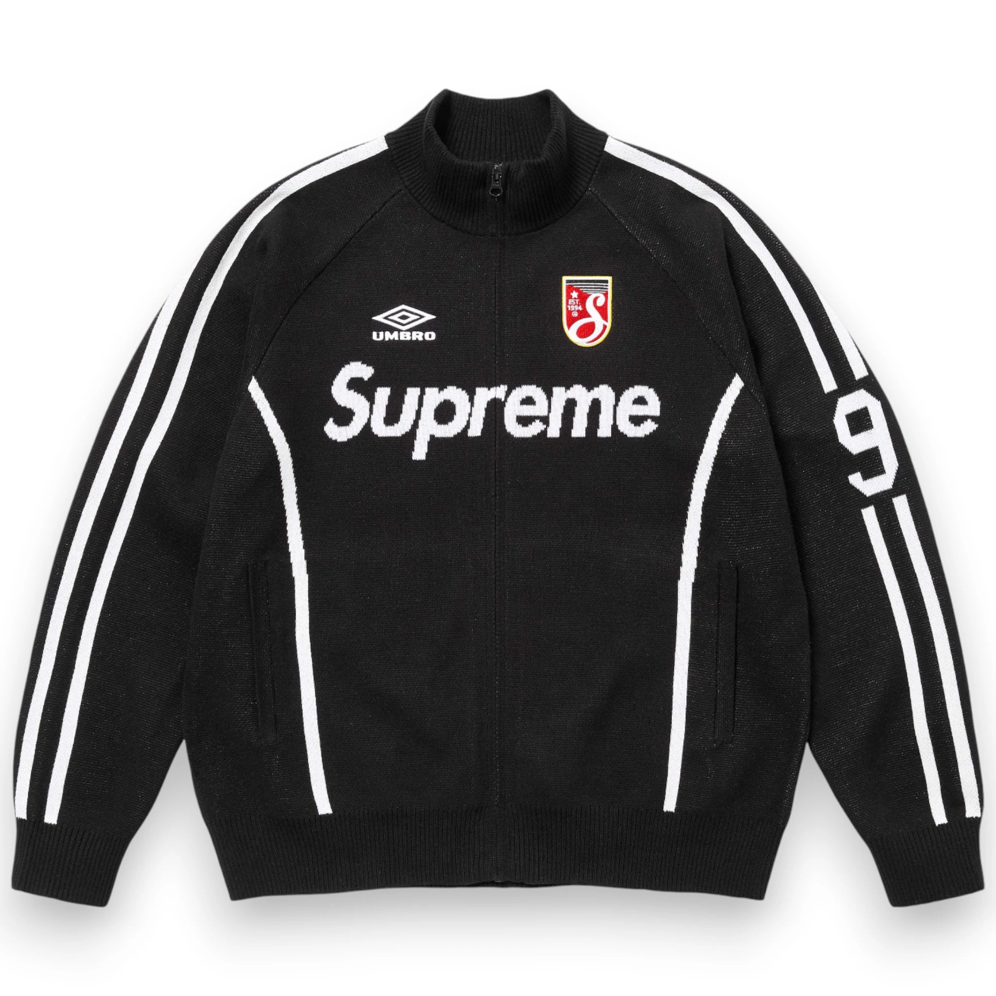 SUPREME x UMBRO ZIP UP SWEATER BLACK
