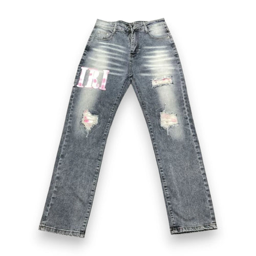 AMIRI LOGO DISTRESSED JEANS