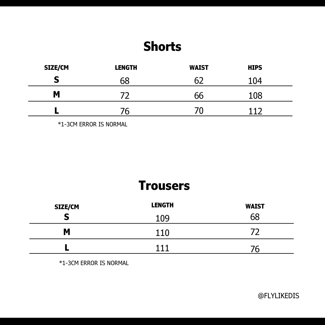 Size chart for ACNE STUDIOS DENIM SHORTS