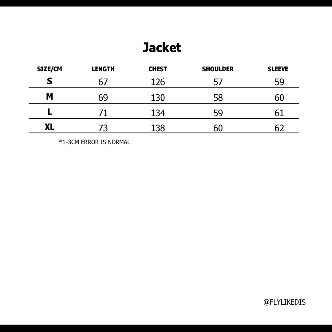 Size chart for ADIDAS TANG CNY