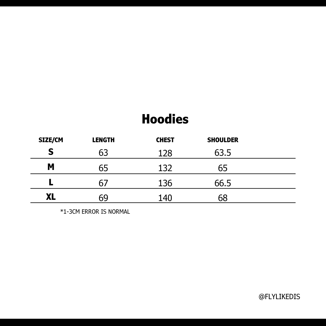 Size chart for BALENCIAGA NANO BB HOODIE FADED BLACK