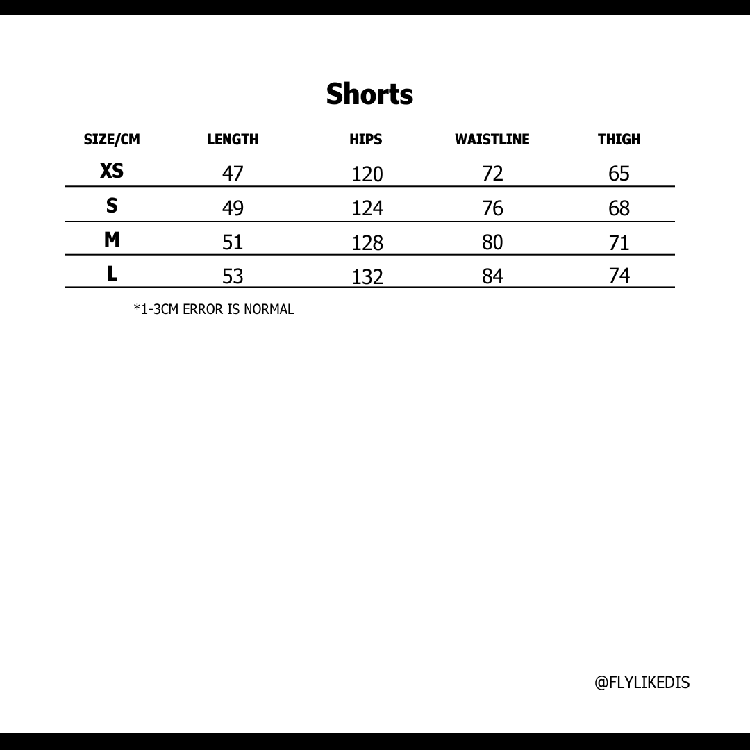 Size chart for BALENCIAGA I PUMA SHORTS 'Black'