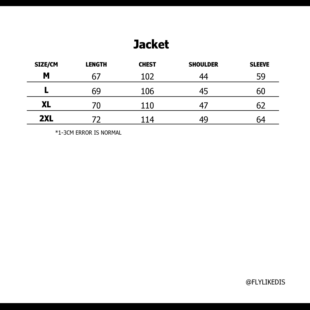 Size chart for BAPE BIG ABC CAMO SHARK FULL ZIP