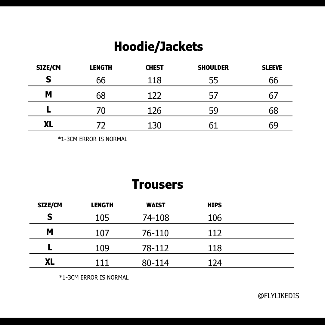 Size chart for BROKEN PLANET BASICS 'Grey'