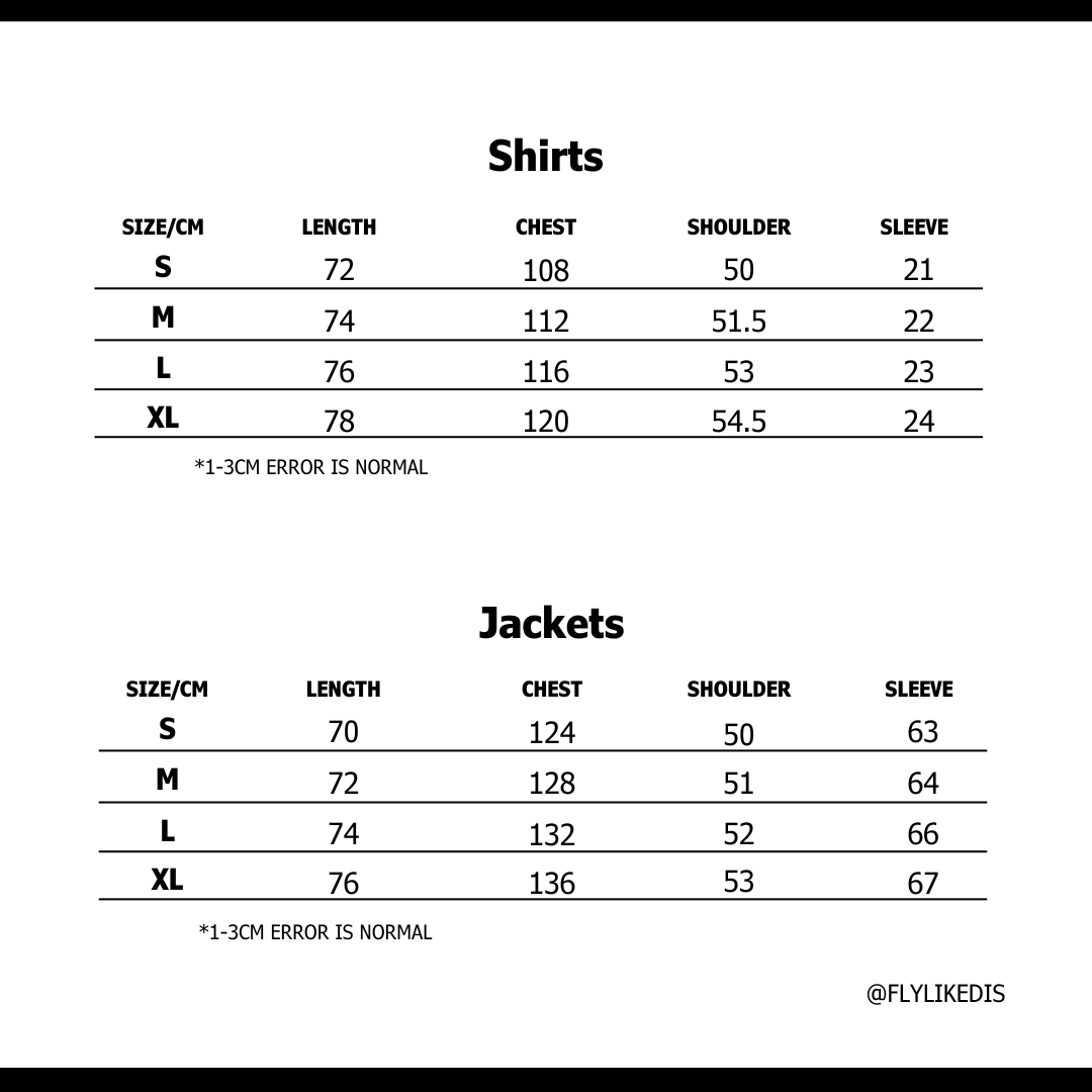 Size chart for CARHARTT WIP OG DETROIT JACKET