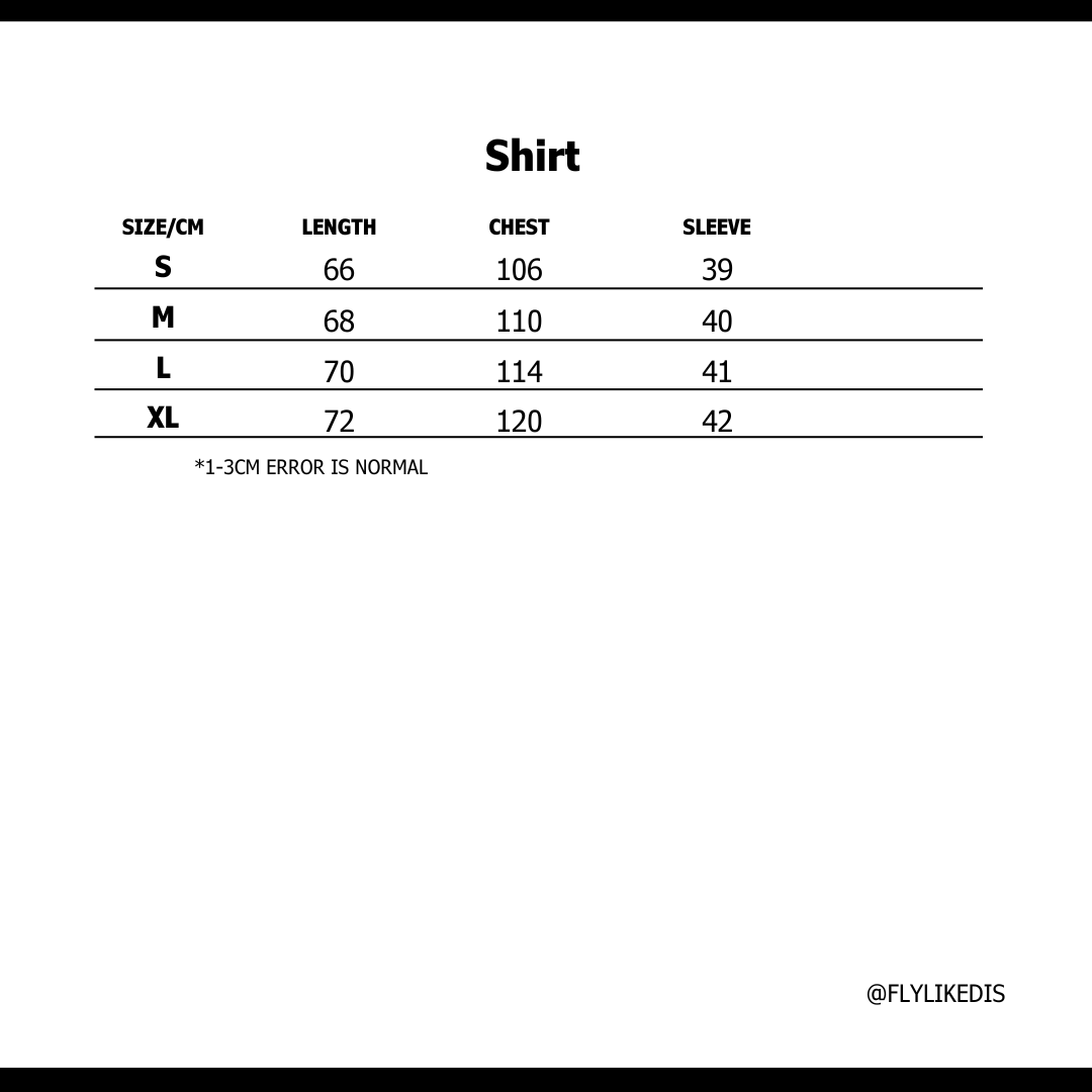 Size chart for CORTEIZ CLUB RTW FOOTBALL JERSEY