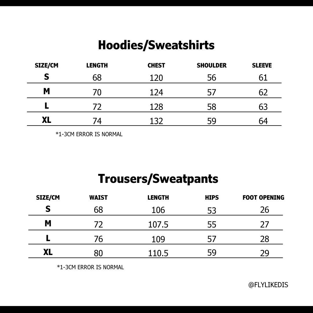 Size chart for MONO WREATH SET