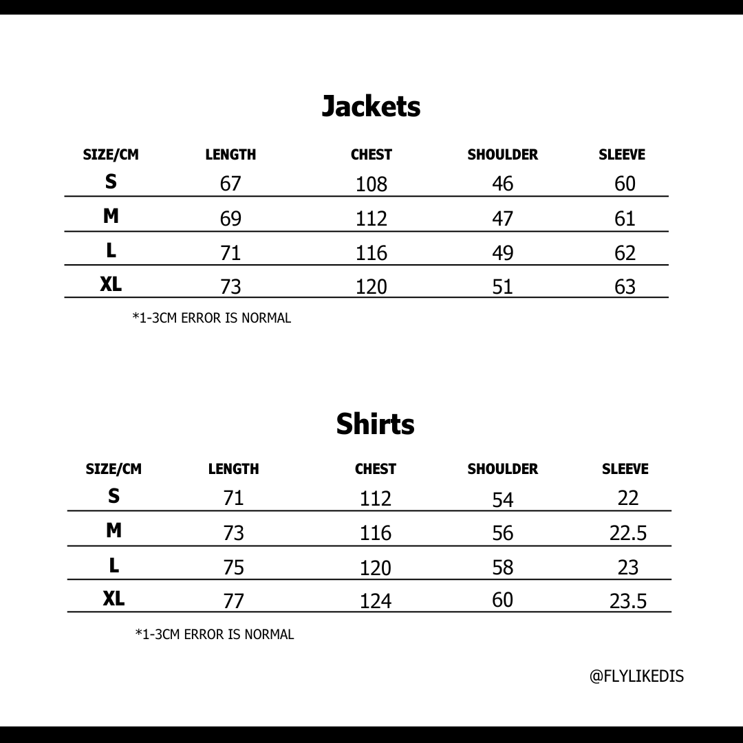 Size chart for PALM ANGELS CLASSIC LOGO OVER TEE