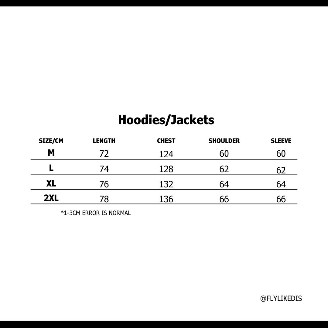Size chart for STUSSY SHERPA PANELED HOODED JACKET